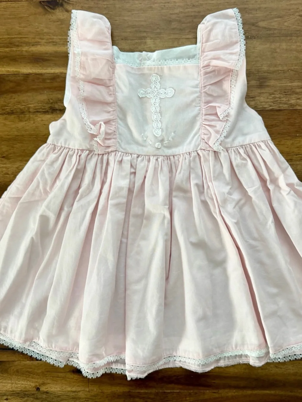 Well Dressed Wolf Girls Pink Lace Cross Embroidered Ruffled Tunic Shorts Set 4T